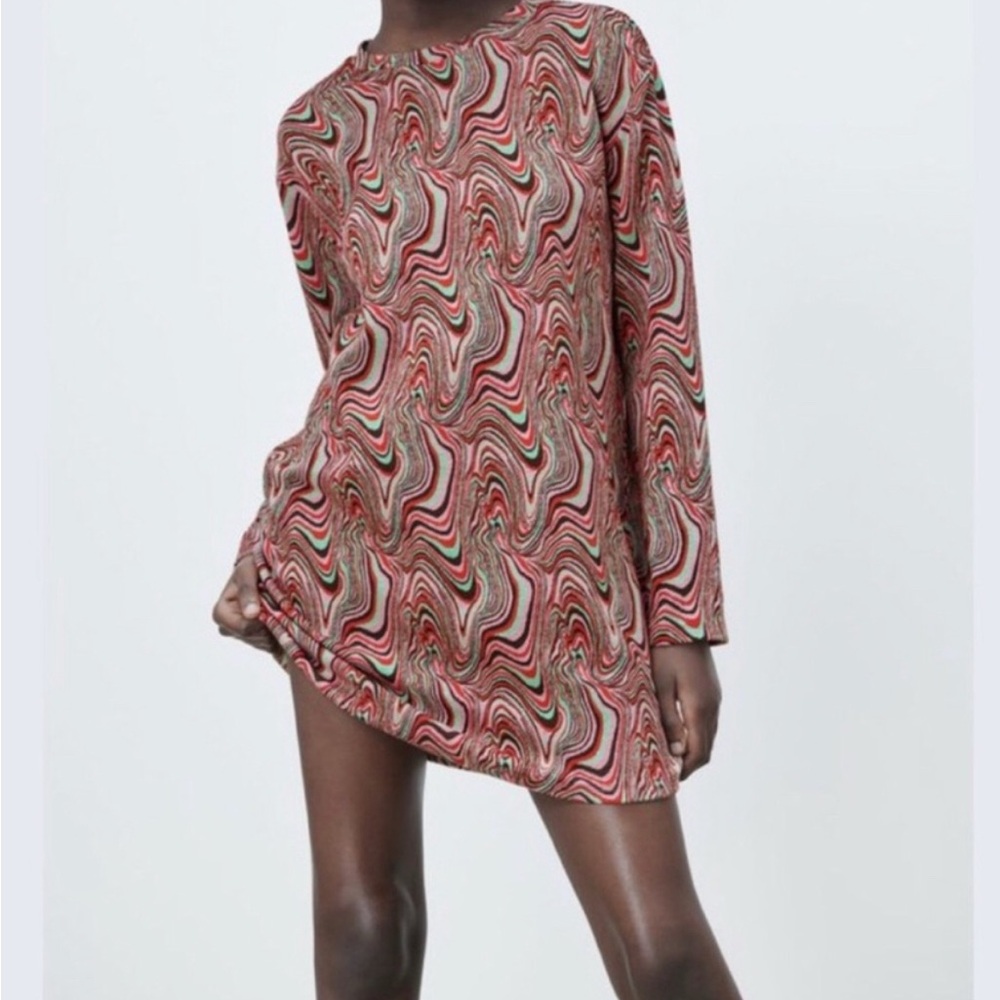 Zara New without Tags Multicolor Swirl Dress